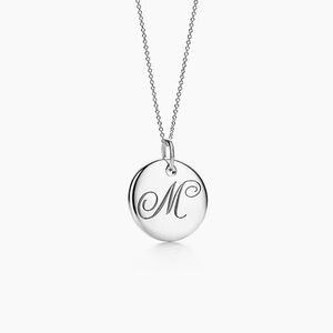 Tiffany Notes Alphabet disc charm pendant letter M